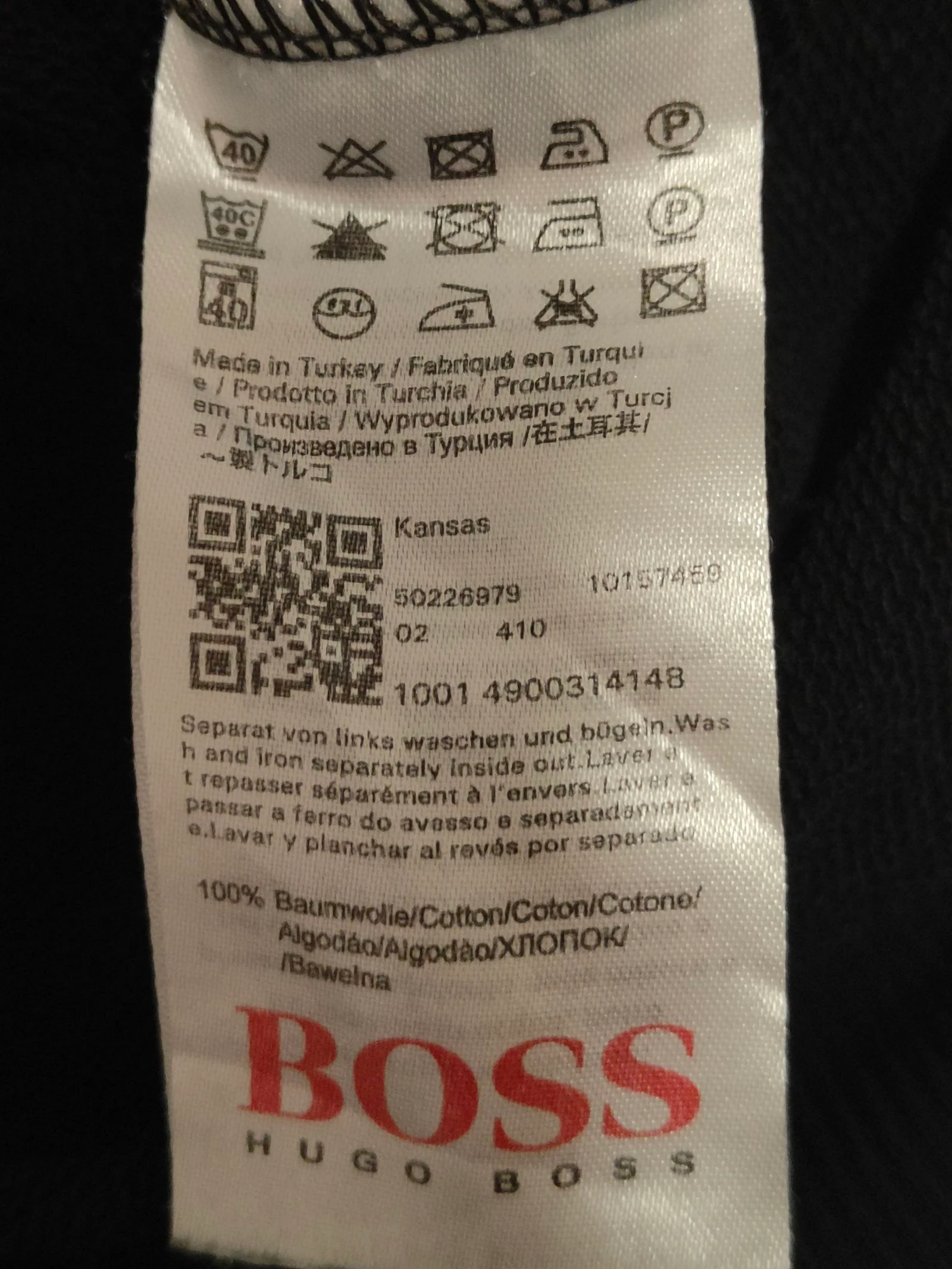 Jersey Hugo Boss hombre talla L negro/gris y banda verde con logo bordado – photo 8